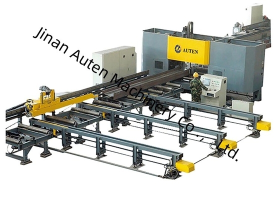 Machine de perçage, marquage et cisaillage de poutres CNC à trois broches BT40, longueur de poutre 2000～13000mm