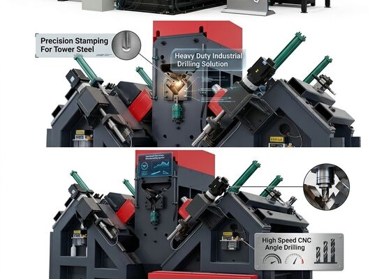 Model JNC2532 Cnc Angle Steel Drilling Marking Processing Line With Feed Channel