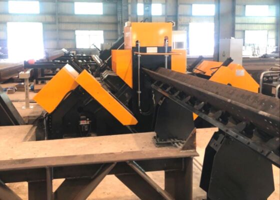 100×100×10~250×250×32mm Angle Size CNC Steel Table Drilling Marking Machine 40mm Max Drilling