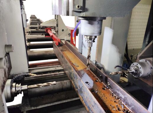 Total 3 Spindles CNC Structural Beam Drilling Machine Center 11/15KW Spindle Motor Power
