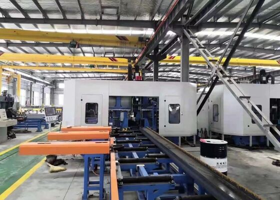 Industrie de la construction de ponts CNC ligne de forage et de scie à poutres pour l'acier de canal