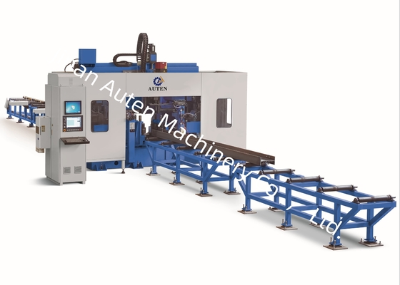 Machine de perçage de poutres en H CNC de 2000 à 13000 mm de longueur de poutre, moteur servo de 2 kW pour l'alimentation en perçage