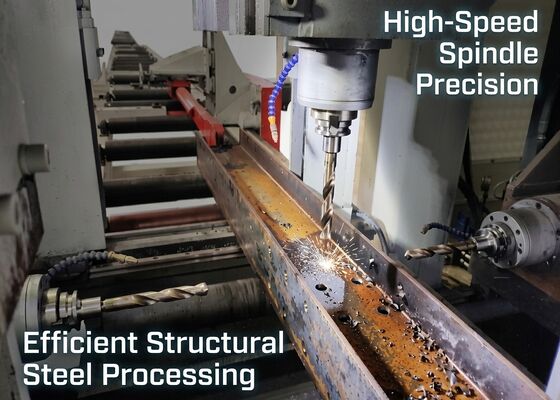 Machine de traitement combinée en acier, modèle BHD500/3 CNC, section en H, vitesse de broche 100 ~ 3000r/Min