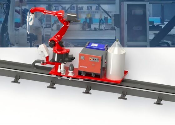 Robot de soudage à rail orthogonal avec envergure de 2010 mm pour poutre de grue et colonne en acier profilé en H